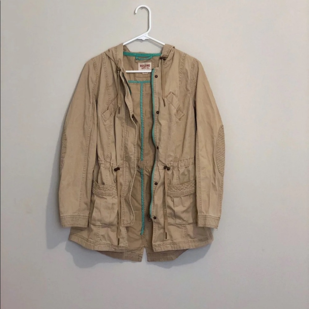 Mossimo Supply Co Tan & Teal Utility Jacket MEDIUM